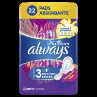 Absorbante de zi si noapte Always Platinum, Marimea 3, 22 bucati, Always