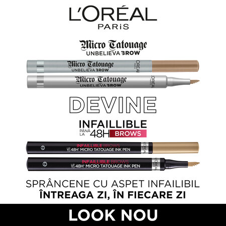 Creion pentru sprancene cu efect de micropigmentare Infaillible Brows 48H Micro Tatouage, 101 Blonde, 6 g, Loreal Paris 607898