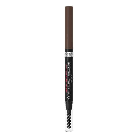 Creion pentru sprancene Infaillible Brows 24H Triangular, 3.0 Brunette​, Loreal Paris