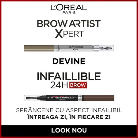 Creion pentru sprancene Infaillible Brows 24H Triangular, 3.0 Brunette​, Loreal Paris 607970