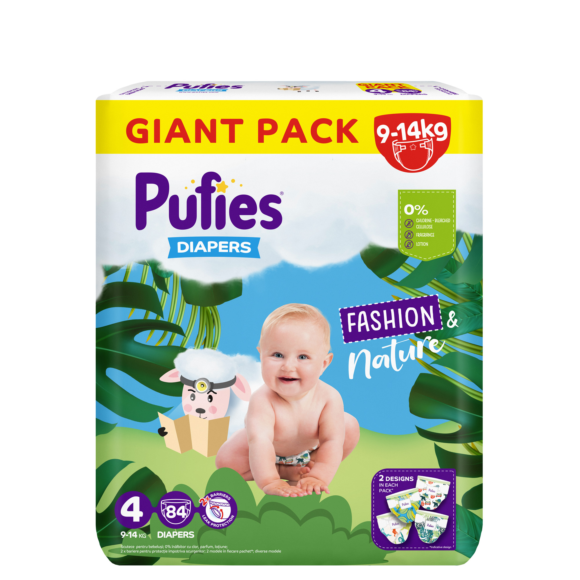 Scutece Fashion & Nature, Nr. 4, 9-14 kg, 84 buc, Pufies