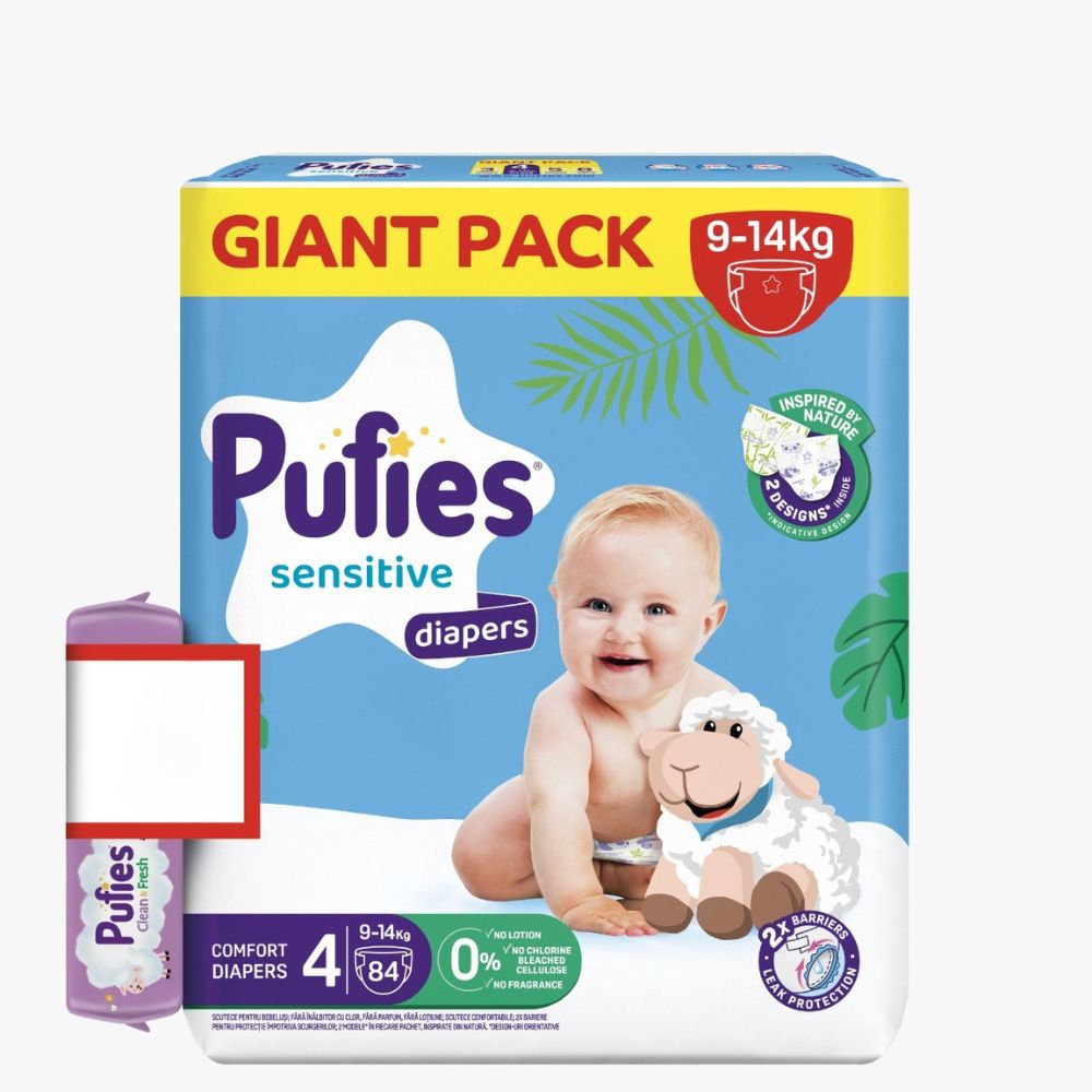 Scutece Fashion & Nature, Nr. 4, 9-14 kg, 84 buc, Pufies