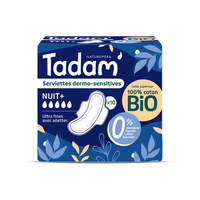 Absorbante hipoalergenice cu bumbac organic, Ultra Noapte +, 10 bucati, Tadam