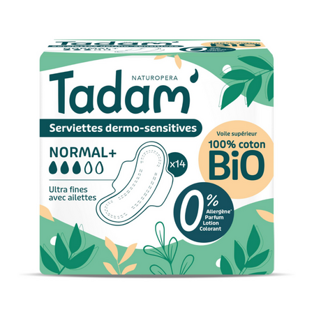 Absorbante Bio hipoalergenice, Ultra Normal +, 14 bucati, Tadam