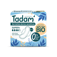 Absorbante hipoalergenice cu bumbac organic, Ultra Super +, 12 bucati, Tadam