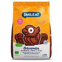 Biscuiti BIO in forma de animalute, din grau spelta si cacao, +10 luni, 220 g, Smileat