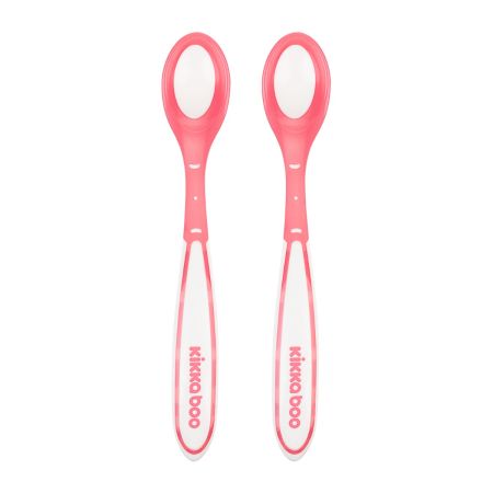 Lingurite cu senzori de temperatura, 6 luni+, Pink, Kikka Boo 608309