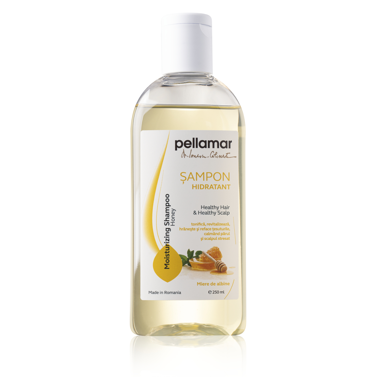 Sampon hidratant cu miere de albine, 250ml, Pellamar