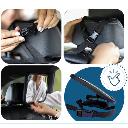 Oglinda auto cu fixare pe tetiera si rotire 360 de grade, Sipo 608479