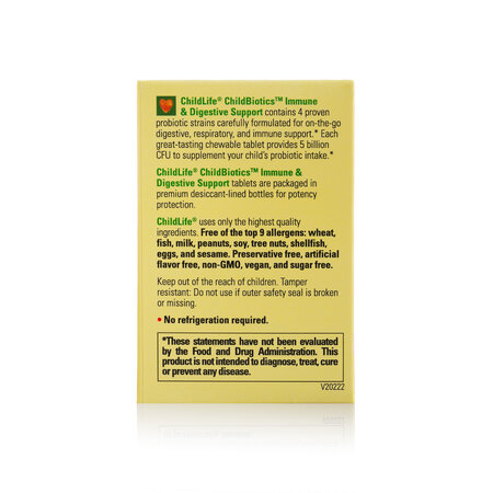 ChildBiotics Immune Digestive Support Childlife Essentials, 30 tablete masticabile, Secom 776358