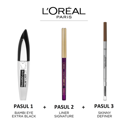 Mascara cu efect de gene false Bambi Eye False Lash, Extra Black, 8.9 ml, Loreal Paris 608545
