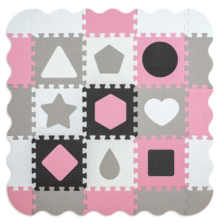 Puzzle din spuma Jolly 3, Pink Grey, 25 piese, Milly Mally 608583