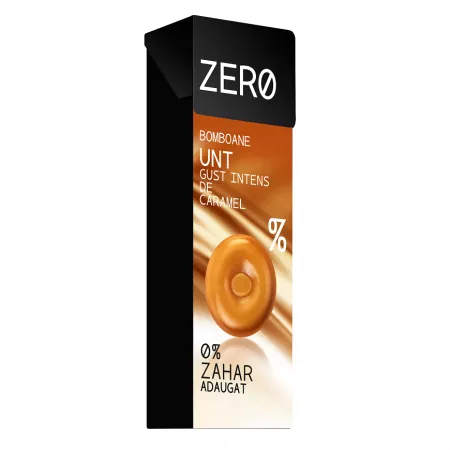 Bomboane fara zahar cu aroma, Unt si Caramel, 32 g, Zero