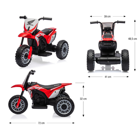Motocicleta electrica pentru copii Honda 450R, Red, Milly Mally 608716
