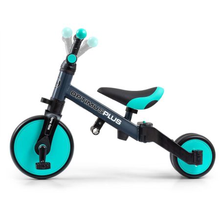 Tricicleta 4 in 1 pentru copii Optimus Plus, Mint, 12 luni-5 ani, Milly Mally 608732