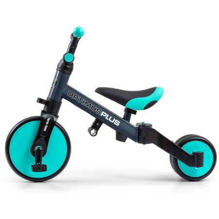 Tricicleta 4 in 1 pentru copii Optimus Plus, Mint, 12 luni-5 ani, Milly Mally 608734