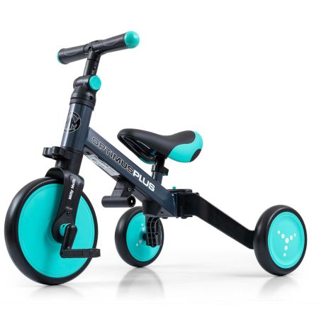 Tricicleta 4 in 1 pentru copii Optimus Plus, Mint, 12 luni-5 ani, Milly Mally 608735
