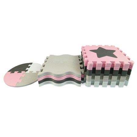 Puzzle din spuma Jolly 4, +10 luni, Pink Grey, 36 piese, Milly Mally 608765