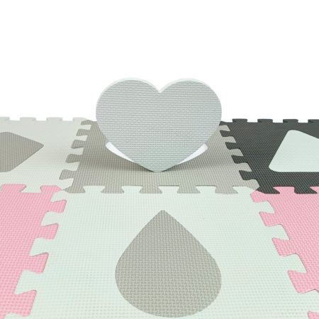 Puzzle din spuma Jolly 4, +10 luni, Pink Grey, 36 piese, Milly Mally 608764