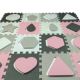 Puzzle din spuma Jolly 4, +10 luni, Pink Grey, 36 piese, Milly Mally 608763