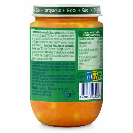 Piure Bio cu macaroane si rosii Solo, 8 luni+, 190 g, Hero Baby 714006