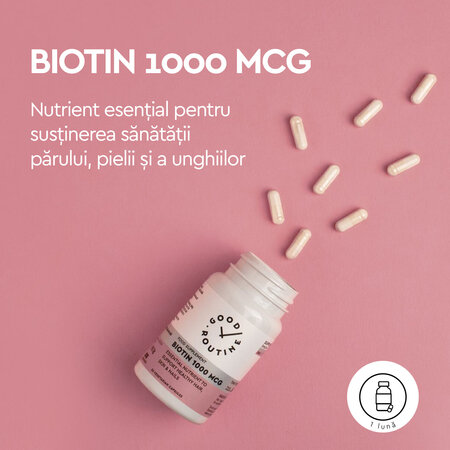 Biotin Good Routine, 1000 mcg, 30 capsule vegetale, Secom 777562