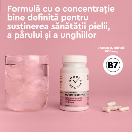 Biotin Good Routine, 1000 mcg, 30 capsule vegetale, Secom 777563