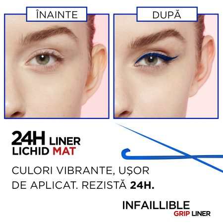 Tus lichid pentru ochi Infaillible Grip Liner 24h, 6 ml, 02 Blue, Loreal Paris 608919