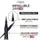 Tus lichid tip carioca Infaillible 24h Grip Precision Felt, 01 Black, 4 ml, Loreal Paris 608930