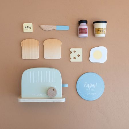 Toaster din lemn FSC cu funtie Pop-up si accesorii, +2 ani, Little Dutch 609125