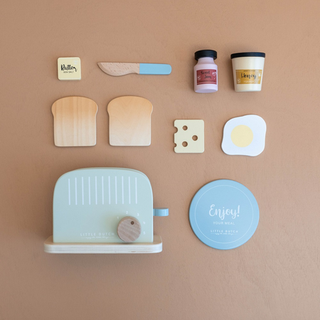 Toaster din lemn FSC cu funtie Pop-up si accesorii, +2 ani, Little Dutch 609125