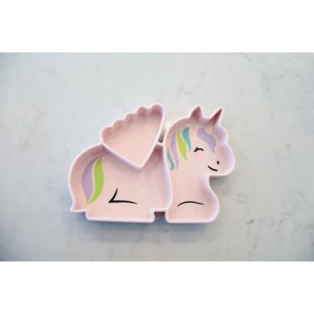 Farfurie compartimentata cu ventuza din silicon, 6+ luni, Unicorn, Melii 609209