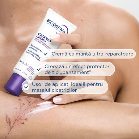 Crema reparatoare Cicabio Creme+, 40 ml, Bioderma 764519