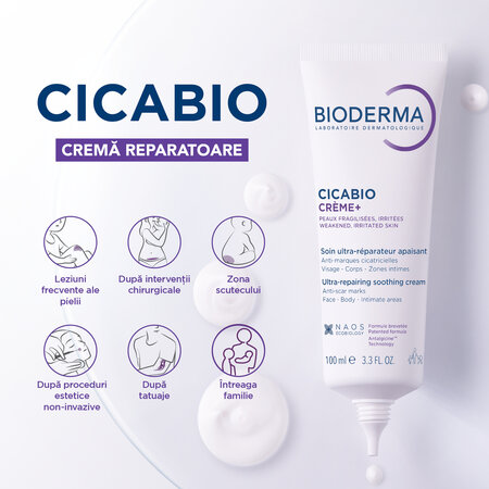 Crema reparatoare Cicabio Creme+, 100 ml, Bioderma 764483