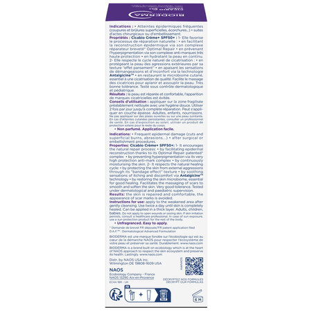 Crema reparatoare cu SPF 50+ pentru fata si corp Cicabio Creme+, 40 ml, Bioderma 800650