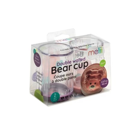 Set 2 pahare pentru copii cu design interior, Roz si Mov, Melii 609642