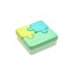 Recipient pentru hrana, model puzzle, Albastru si Verde, Melii 609789