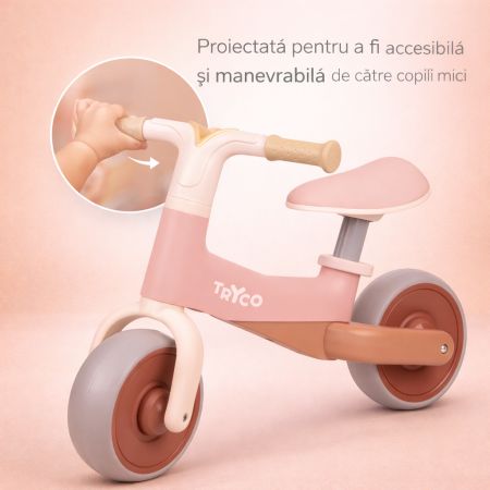 Prima bicicleta de echilibru Bobbie, +2 ani, Pink, Tryco 774950