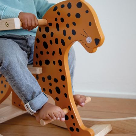 Balansoar din lemn, Leopard, 12 luni+, Tryco 610084