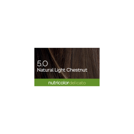 Vopsea permanenta pentru par Nutricolor Delicato, Natural Light Chestnut 5.0, 140 ml, Biokap 681914