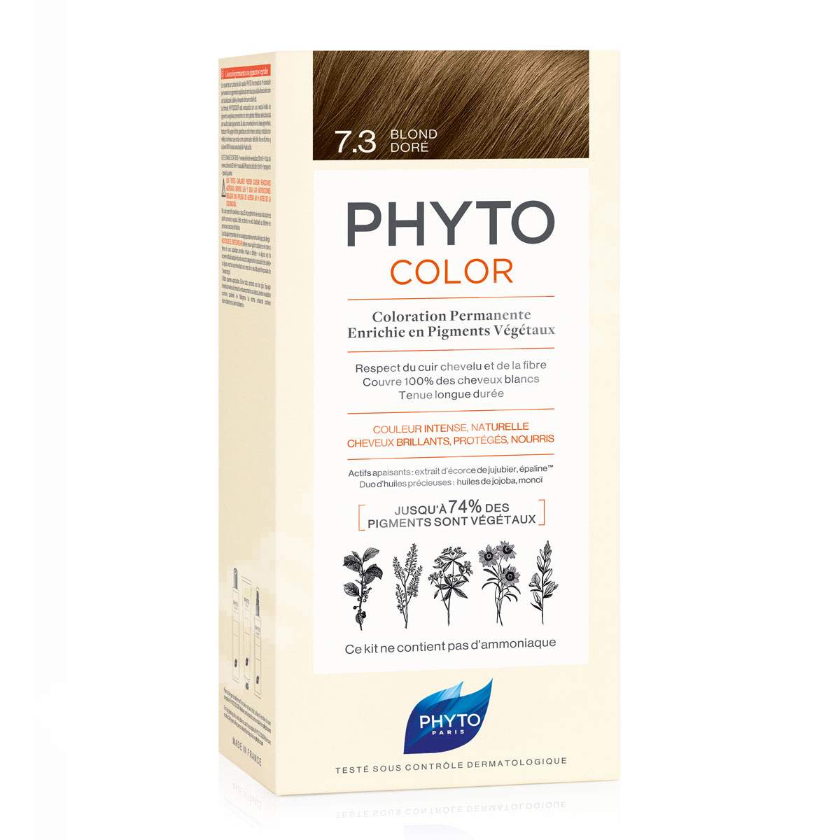 Vopsea permanenta pentru par Phytocolor, Nuanta 7.3 Golden Blonde, 50 ml, Phyto