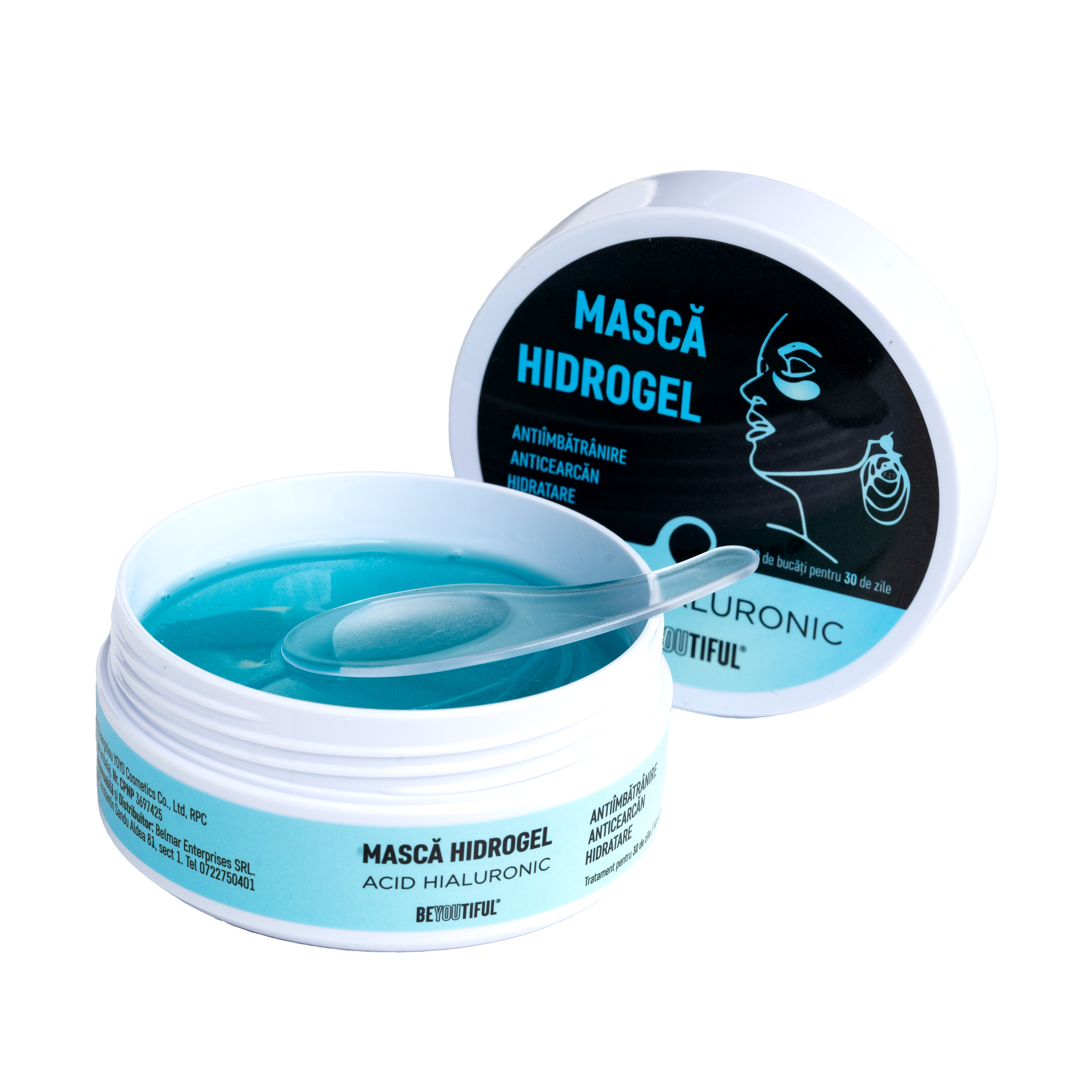 Masca hydrogel pentru ochi cu acid hyaluronic, 60 bucati, Beyoutiful