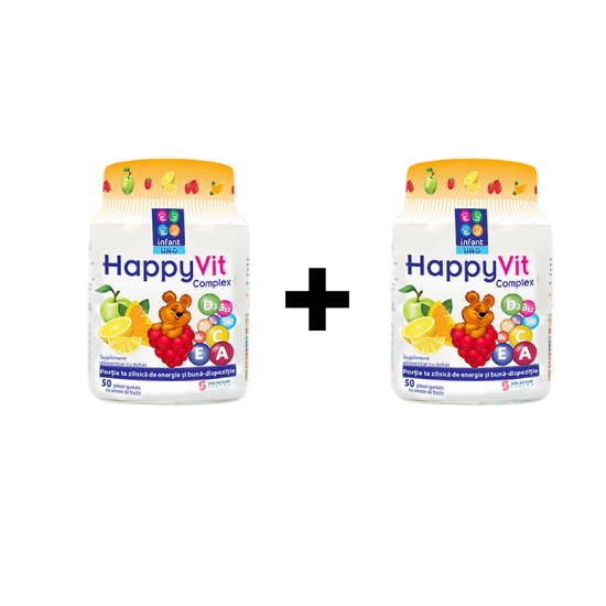 Pachet Infant UNO HappyVit Complex, 50 + 50 jeleuri, Solacium