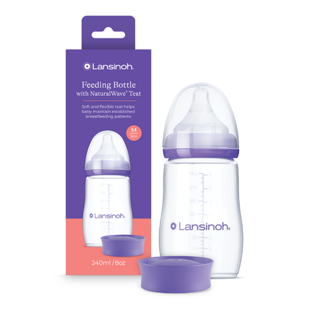 Biberon cu tetina M NaturalWave, +3 luni, 240 ml, Lansinoh