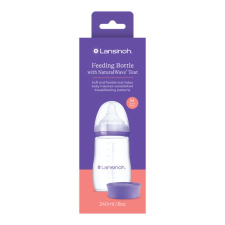 Biberon cu tetina M NaturalWave, +3 luni, +3 luni, 240 ml, Lansinoh 731954