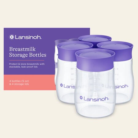 Recipient de stocare a laptelui matern, 4 bucati, Lansinoh 731939