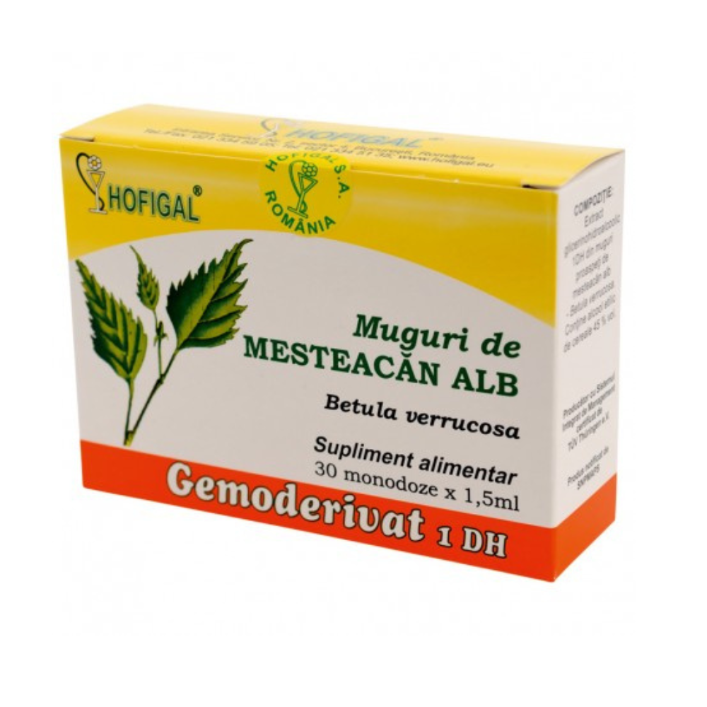 Muguri de mesteacan alb Gemoderivat, 30 monodoze X 1.5ml, Hofigal