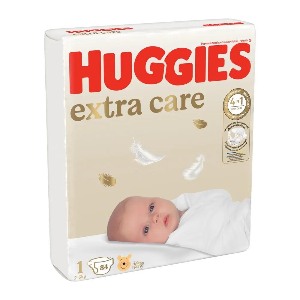 Scutece de schimb Extra Care, Nr. 1, 2-5 kg, 84 buc, Hugghies