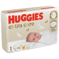 Scutece de schimb Extra Care, Nr. 1, 2-5 kg, 50 buc, Huggies