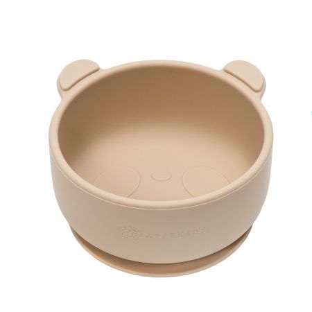 Bol din silicon cu ventuza The Little Bear, 6 luni+, Bubble Beige, Appekids 612190